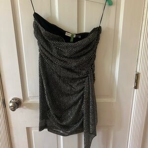 Ramy Brook Black Strapless Ruched Bodycon Dress